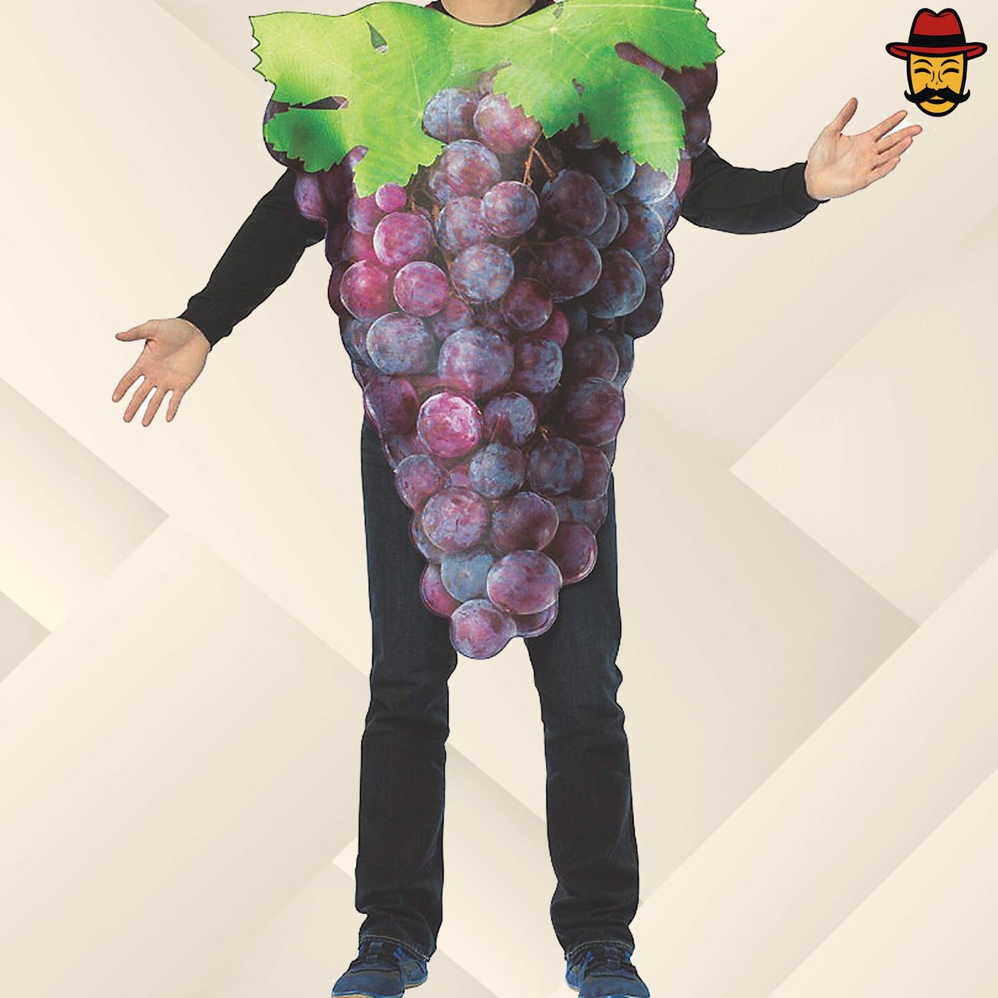 Adult Purple Grapes Costume Funny Fruit Tunic One Piece Halloween Party Outfit