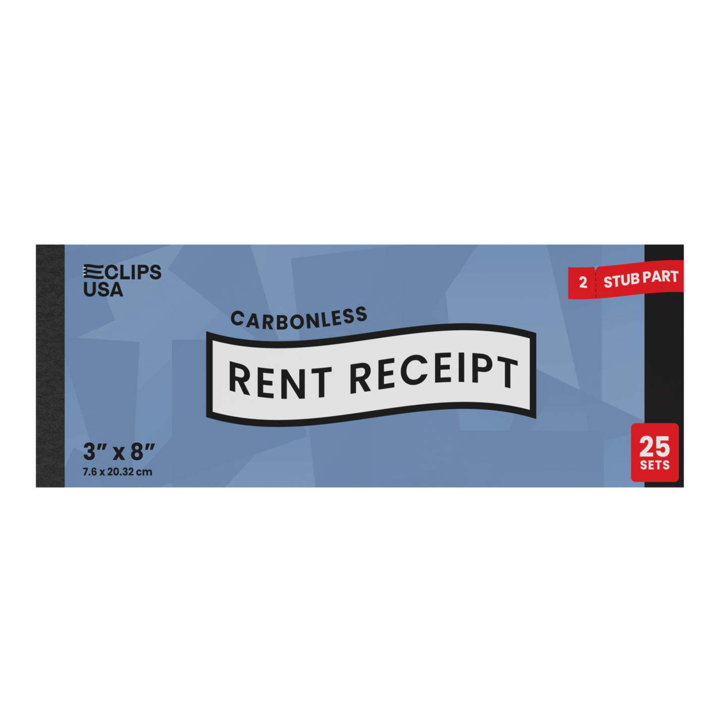 Rent Receipt Books White &#x2013; 3x8 in &#x2013; 25 Sets &#x2013; 72 Books