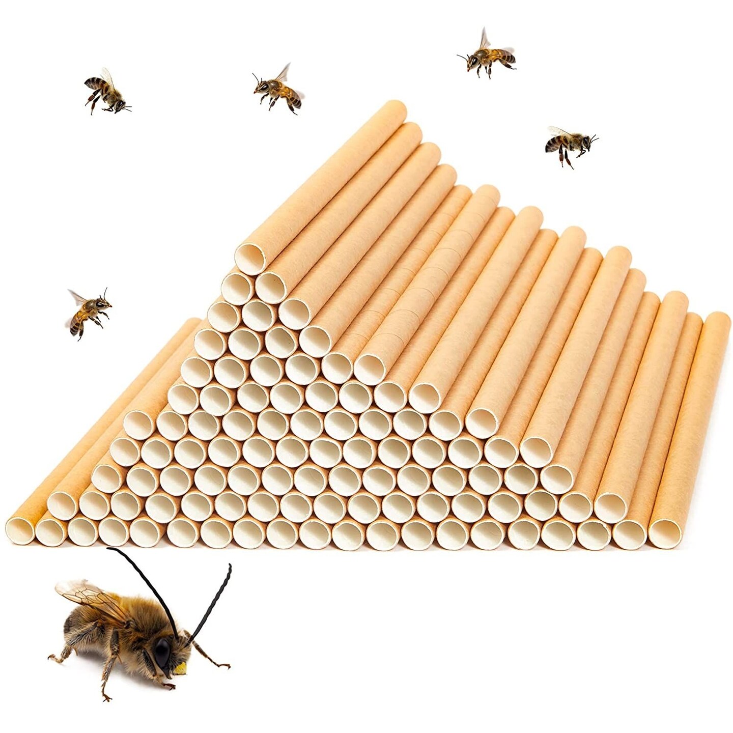 Mason Bee Nest 6mm Cardboard Tubes Refill (6 In, 100-Pack)