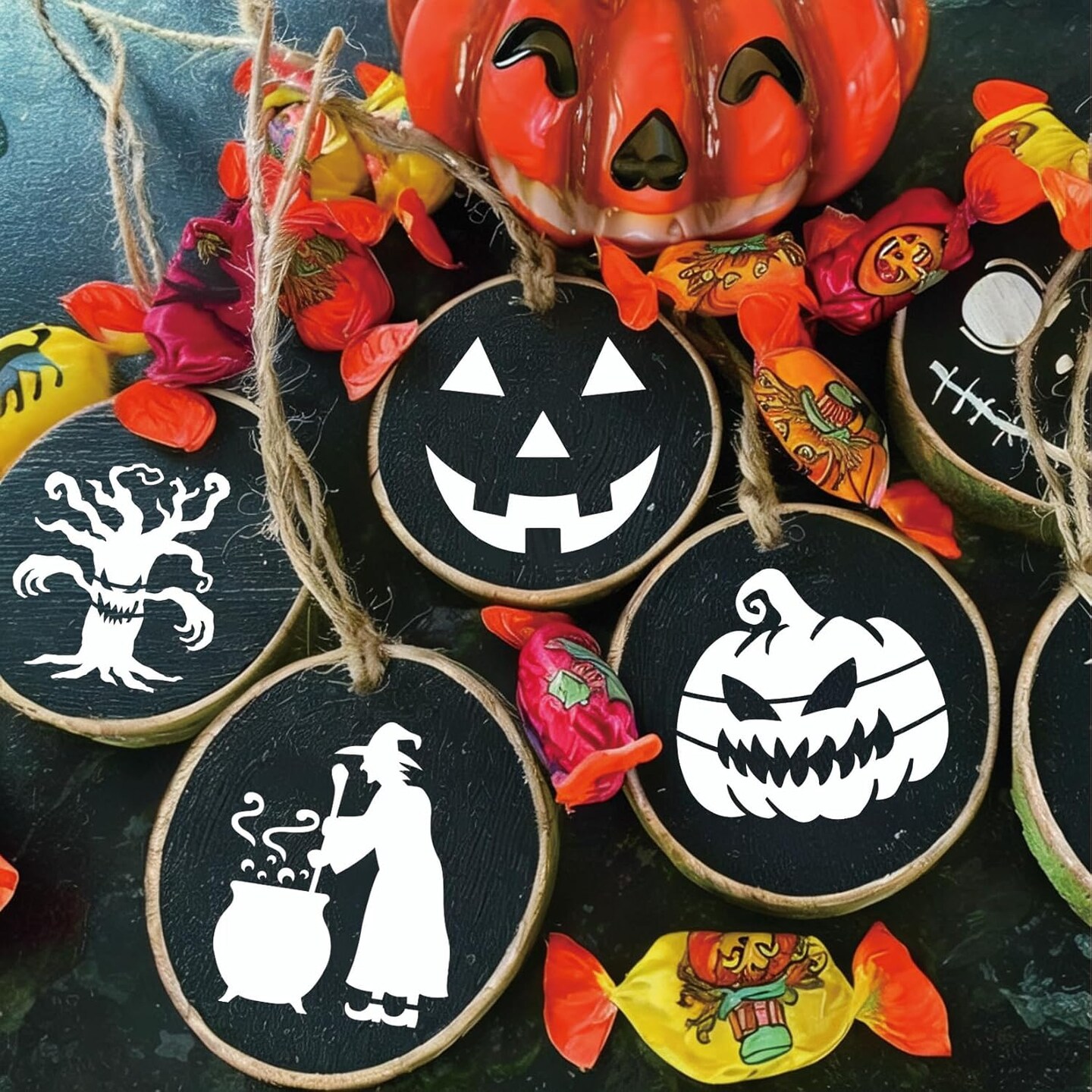 Small Halloween Stencils for Painting on Wood (60 Boo)