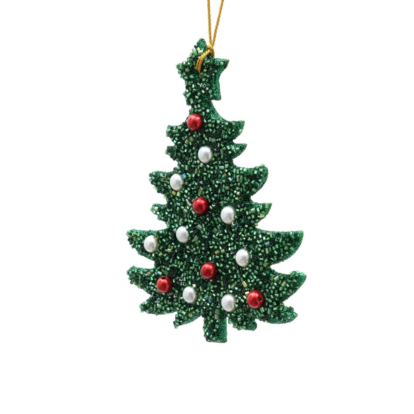 Multi Beaded Lac Tree Hanging Ornament - Multi - 4" x 0.25" x 5"