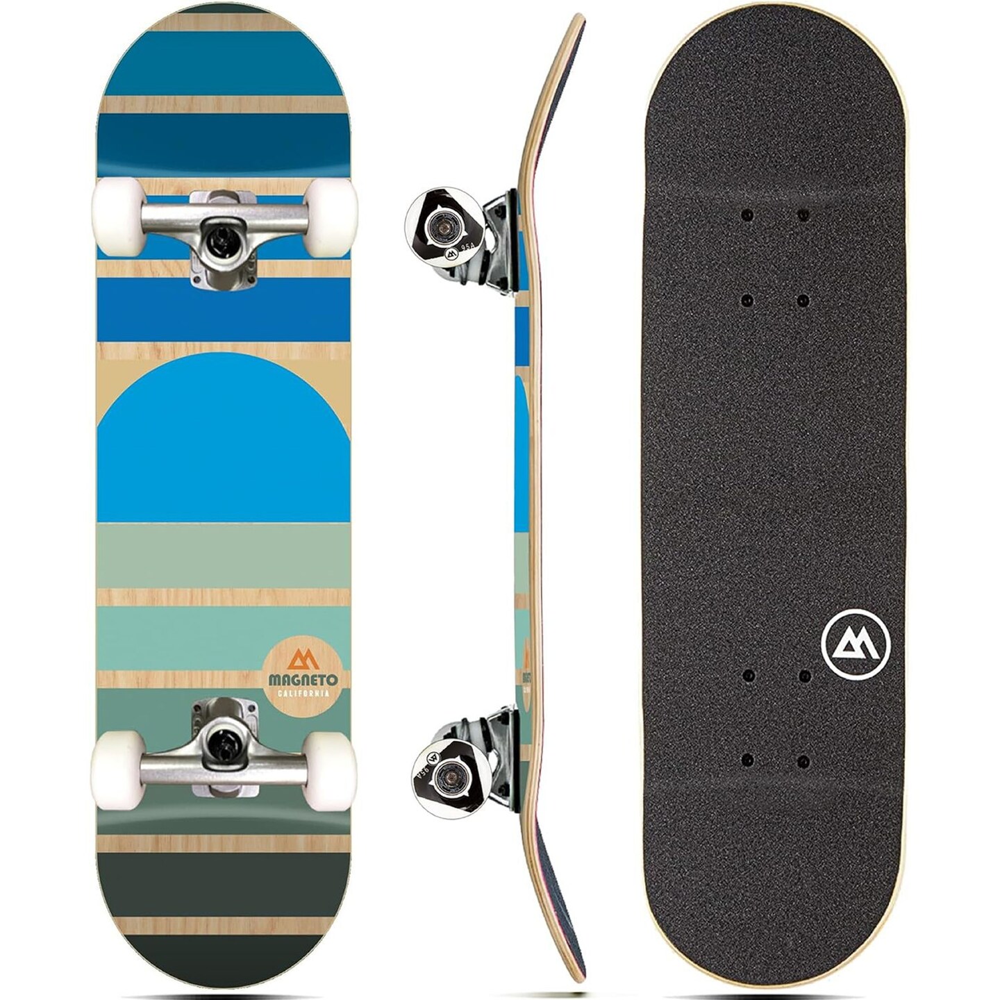 Magneto Complete Skateboard | Maple Wood | ABEC 5 Bearings | Double Kick Concave Deck | Kids Skateboard Cruiser Skateboard | Skateboards for Beginners, Teens &#x26; Adults (Free Stickers Included)