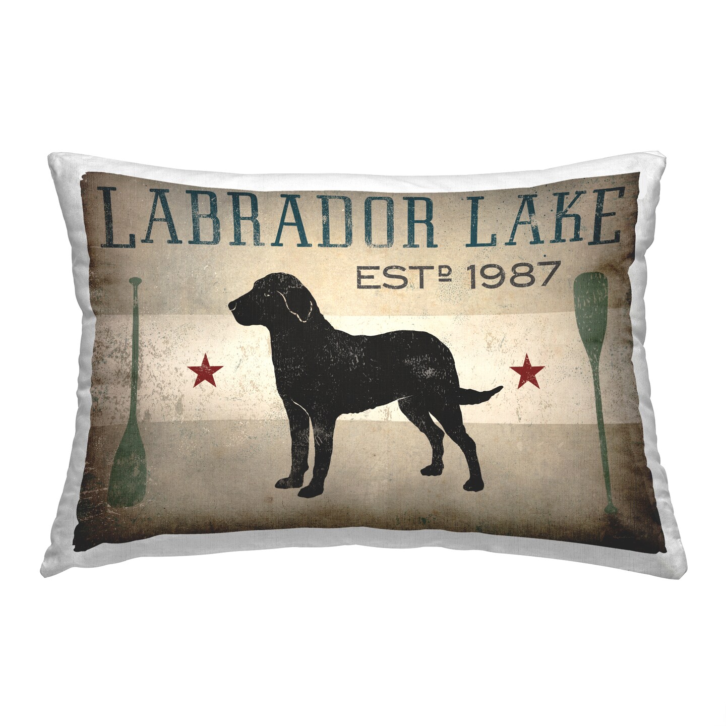 Stupell Industries Vintage Labrador Lake Indoor Pillow, 14 x 7 x 20