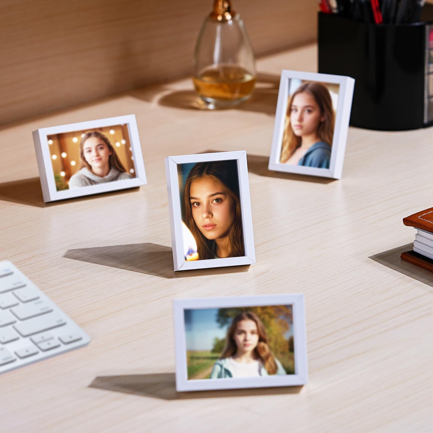 Small Picture Frames, Mini Size Baby Photo Frame, 2x3&#x27;&#x27;, Set of 6, For Tabletop Home Decor, Polaroid Picture Frame with Soft Magnet, Cute Refrigerator Magnets, White