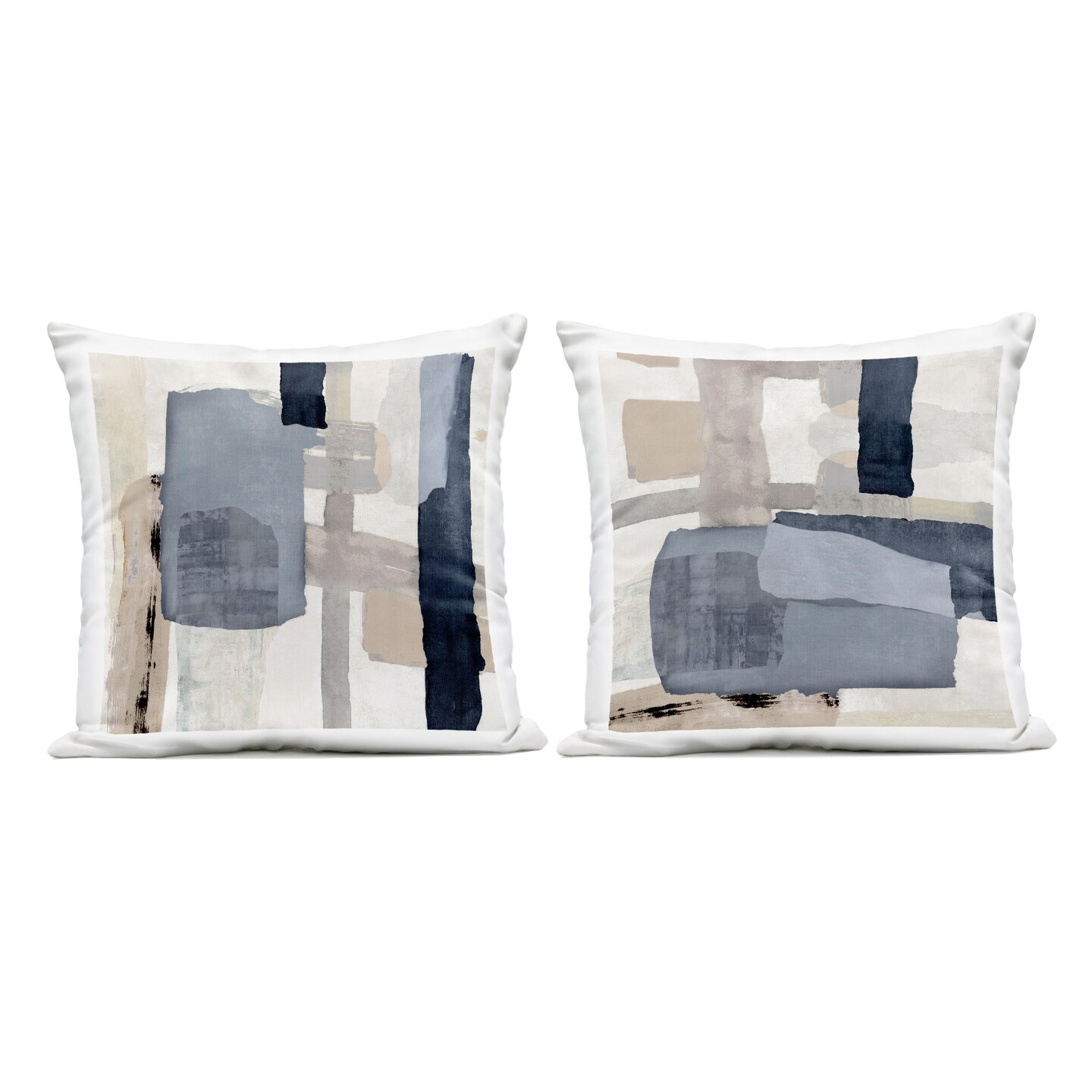 Stupell Industries Neutral Linear Abstracts 2 Piece Outdoor Printed Pillow Set, design by Jacob Q, 18 x 7 x 18