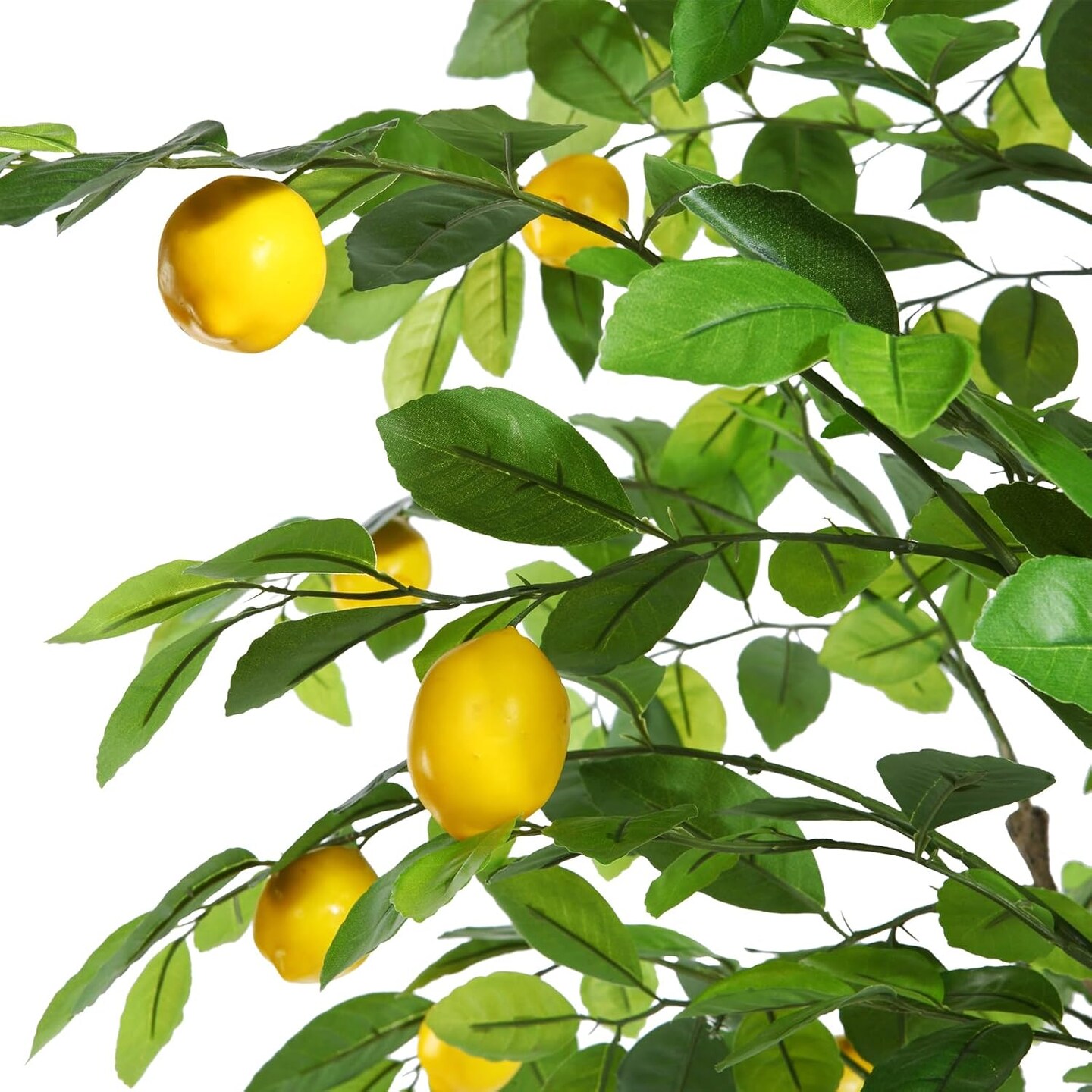 2 Pack Artificial Lemon Tree, 3 Feet Fake Lemon Plant, Pre Potted Faux Lemon Tree, Plastic Lemon Fruit Tree for Home Decor Living Room Office