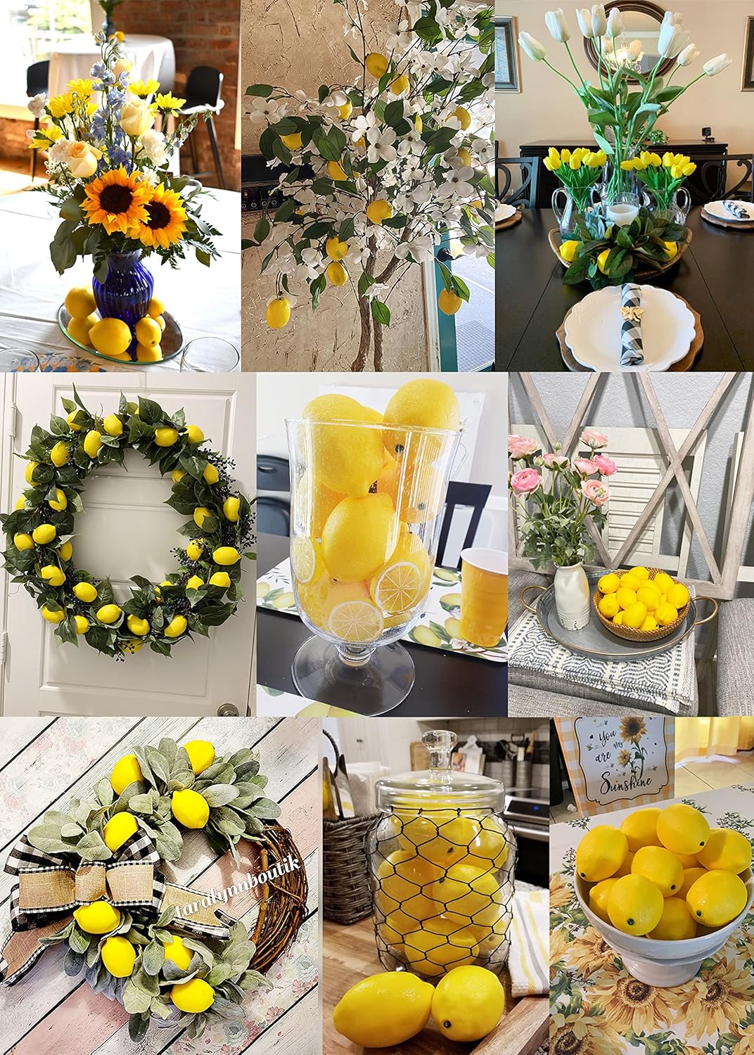 12-Piece Lifelike Artificial Lemons – Realistic Faux Fruit for Home Décor, Display, Photography, Parties, and Festival Decorations