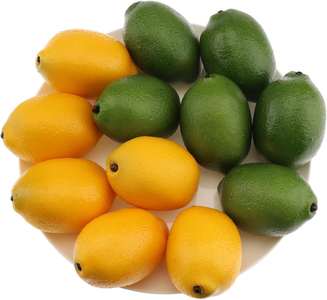 12pcs Yellow &#x26; Green Artificial Lifelike Simulation Lemon Fake Fruit Home Kitchen Cabinet Decoration