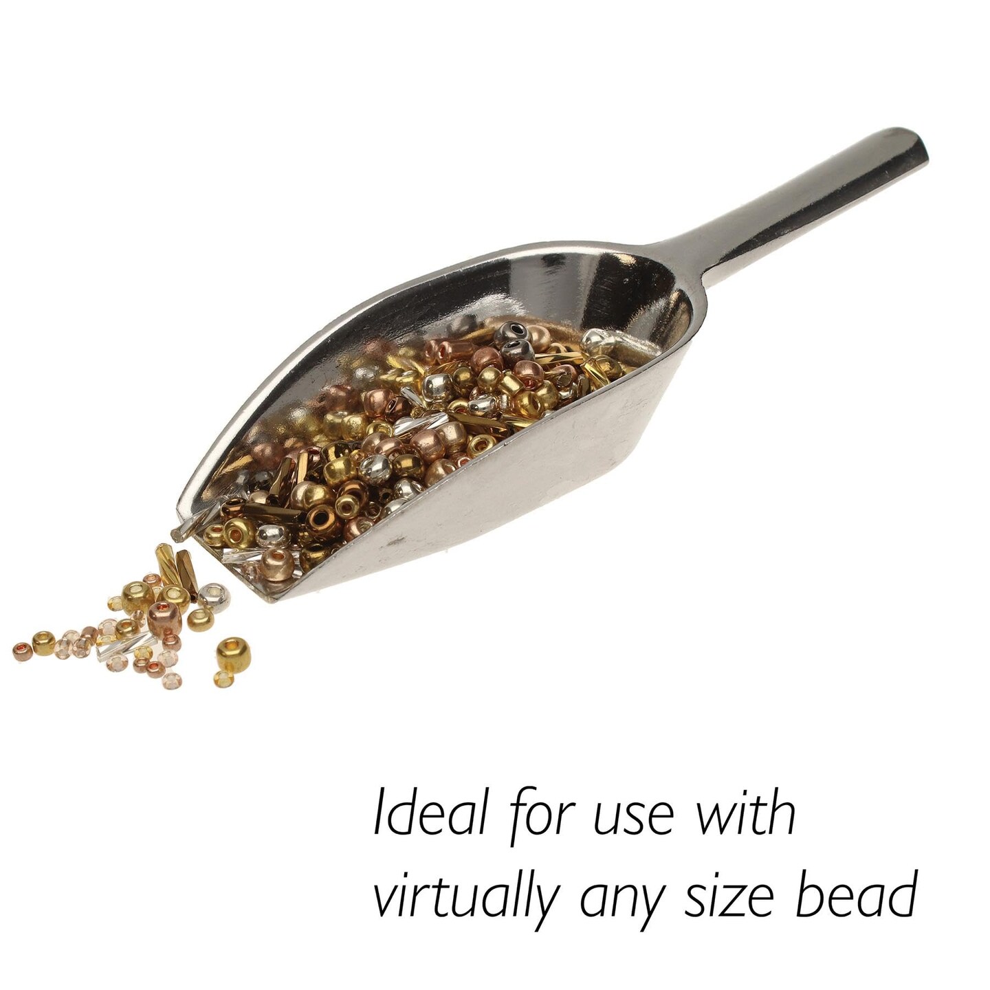 The Beadsmith Metal Bead Scoops &#x2013; Made in Germany &#x2013; 11cm x 4cm x 2cm &#x2013; Shovel for Scooping Beads, Gemstones, Diamond Painting, Small Parts &#x2013; Great for Cleanup, Storage &#x26; Organization