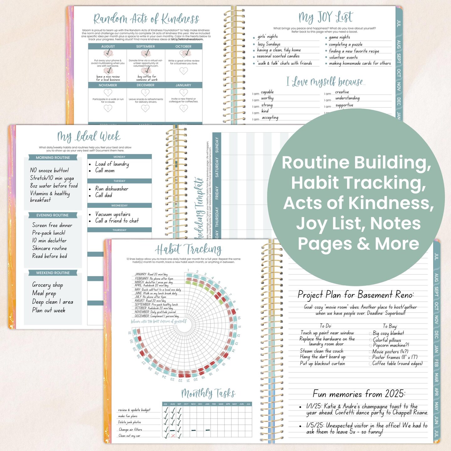 bloom daily planners 2025-26 Academic Planner, Soft Cover, 8.5&#x22; x 11&#x22;, Creating A Life I Love