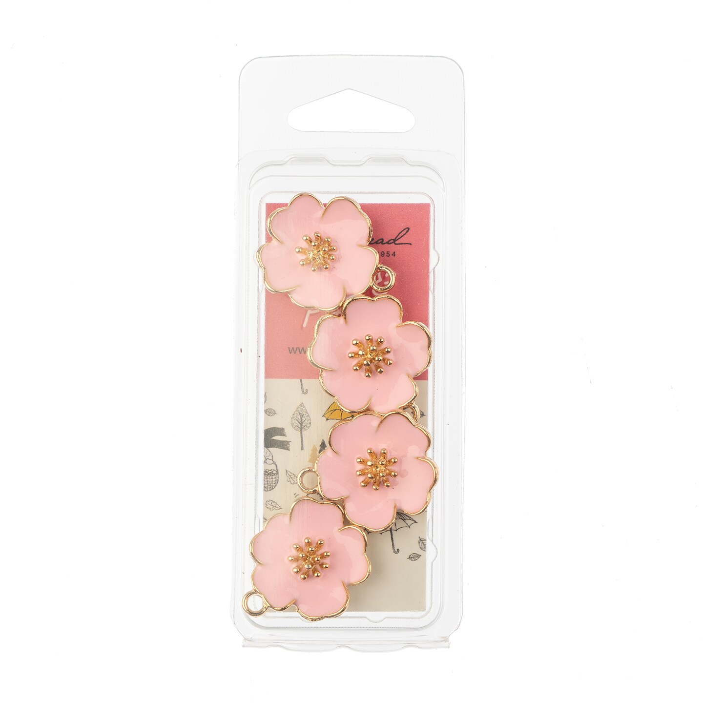 John Bead Sweet &#x26; Petite 20x24mm Large Flower Charms, 4pcs