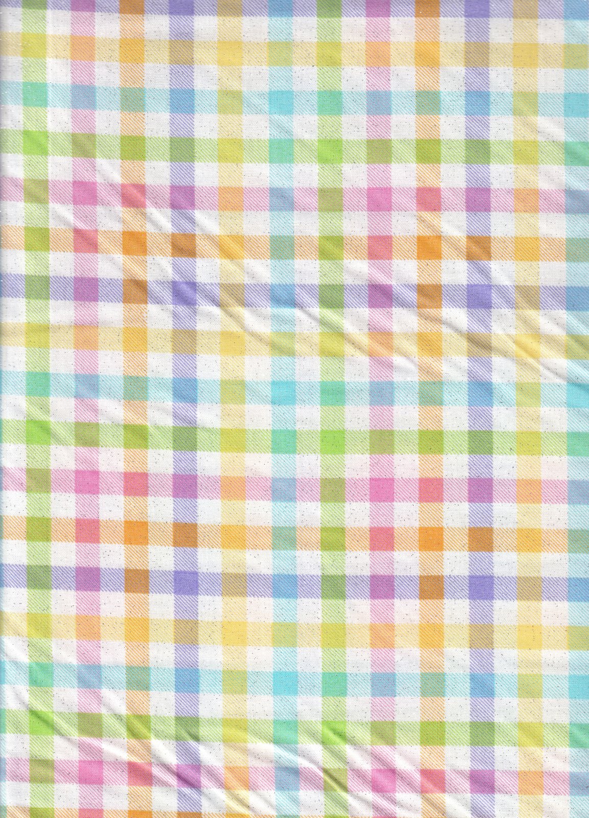Fabric Traditions Easter Pastel Plaid Glitter 100% Cotton Price per Yard