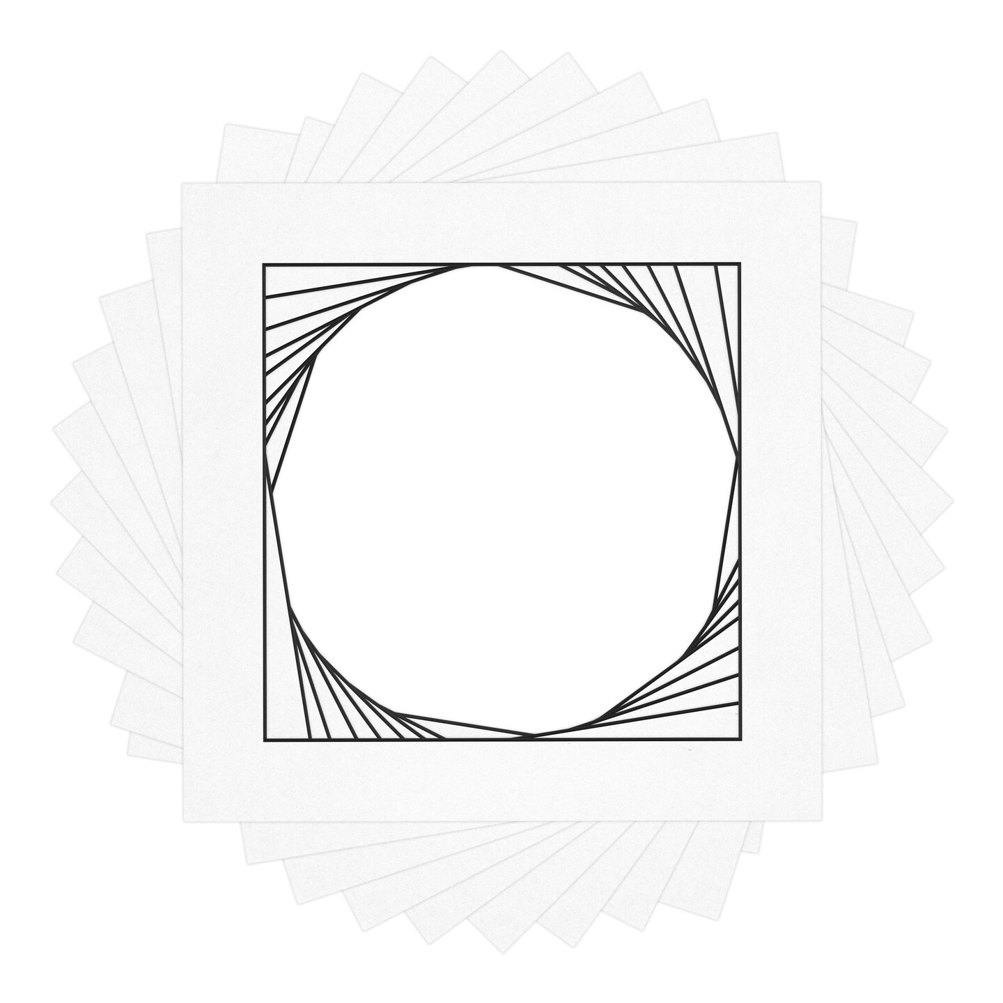 White with Black Core Mat Board for 10x10 Frames - Fits 8x8 Photos