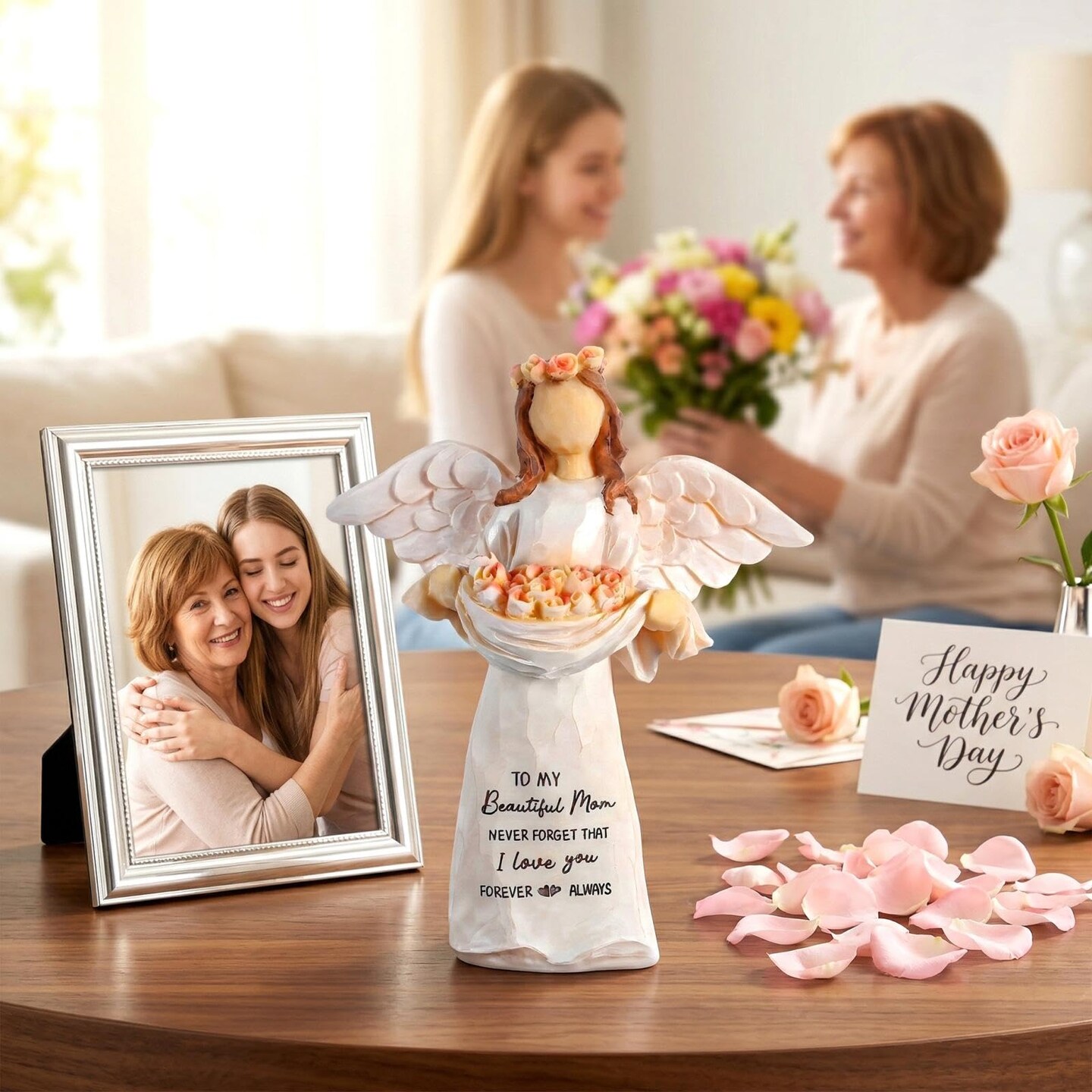 Gifts for Mom,5.12" Mom Gifts Angel Figurine,Mom Birthday Gifts,Sentimental Gift for Moms on Birthday and Mother's Day