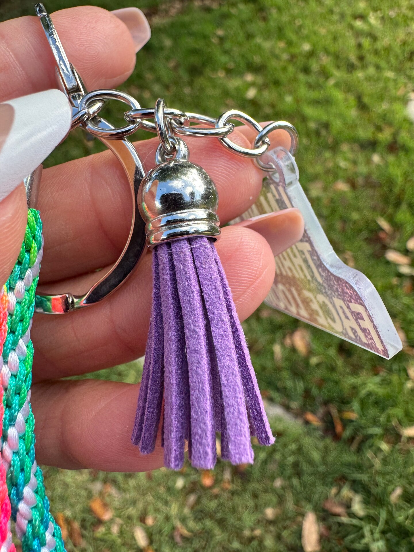 Rainbow Resting B Face Keychain - Funny Best Friend Gift, Colorful