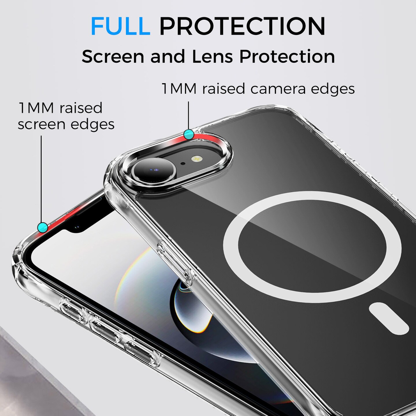 Clear Magnetic Case with Ring Stand for various Apple iPhone 17, 16, 15 Models, Fit for MagSafe, Shock Absorption Bumper, Soft Flexible TPU, Shock Resistant, Fingerprint Resistant, Protection