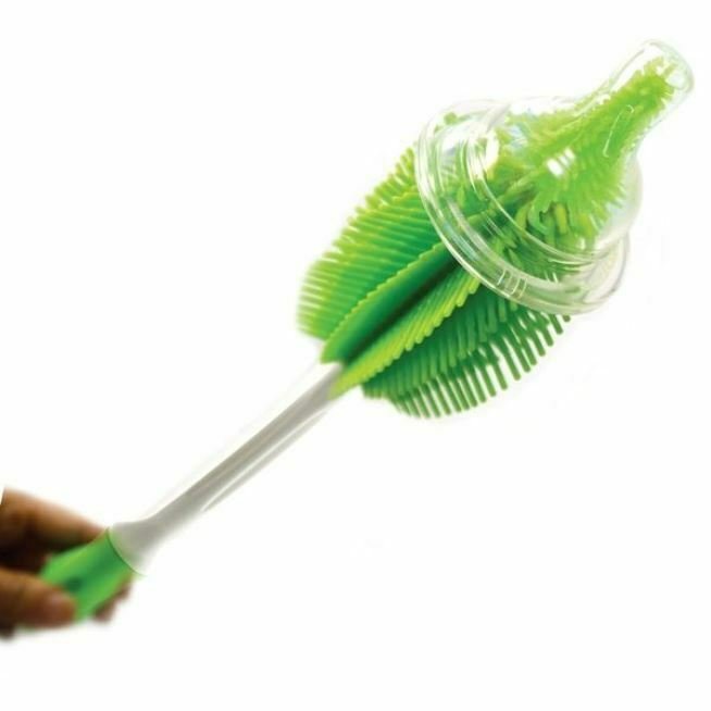 Norpro 14" Long Silicone Bottle Brush - Great for Cleaning Travel Cups and Baby Bottles