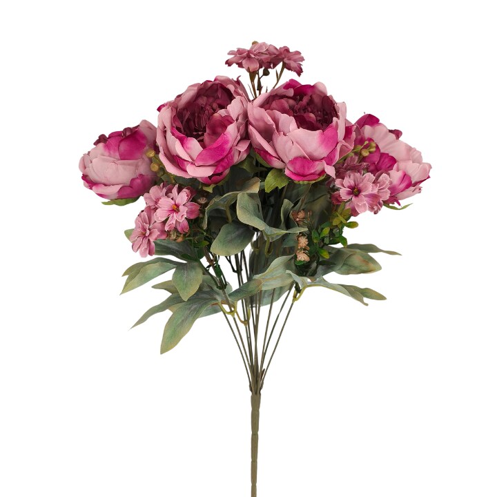 23" Mauve Peony Bush – 10 Faux Stems for Bouquets & Arrangements-85323-MV