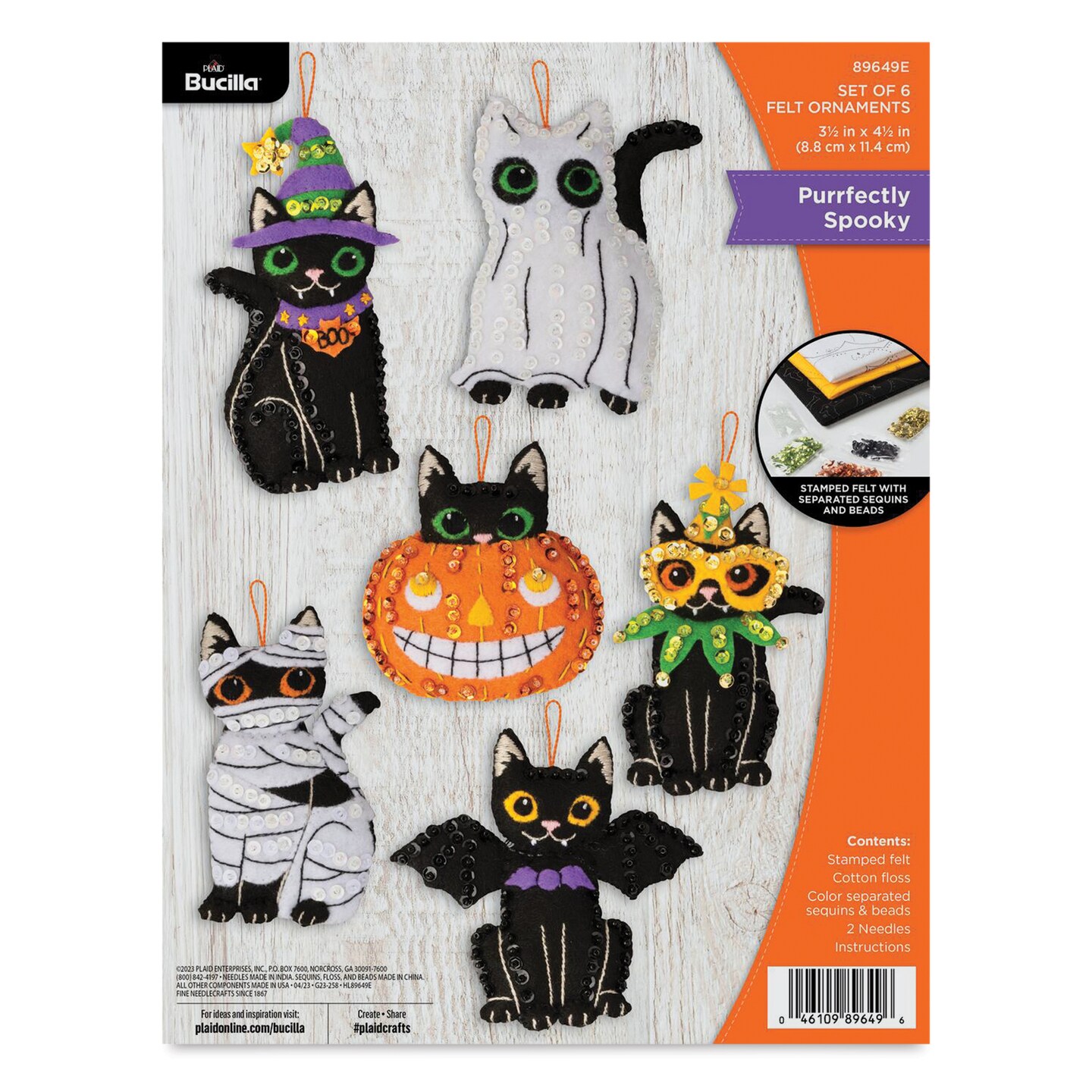 Bucilla Purrfectly Spooky Felt Ornament Kit