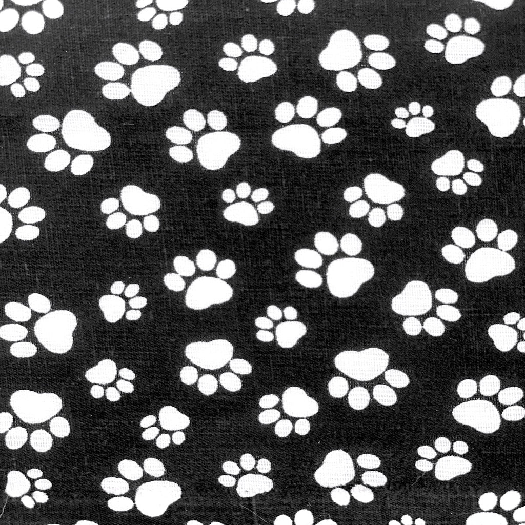 1 Yard Poly Cotton Fabric with Paw Prints Machine Washable 58/59 Inches Wide