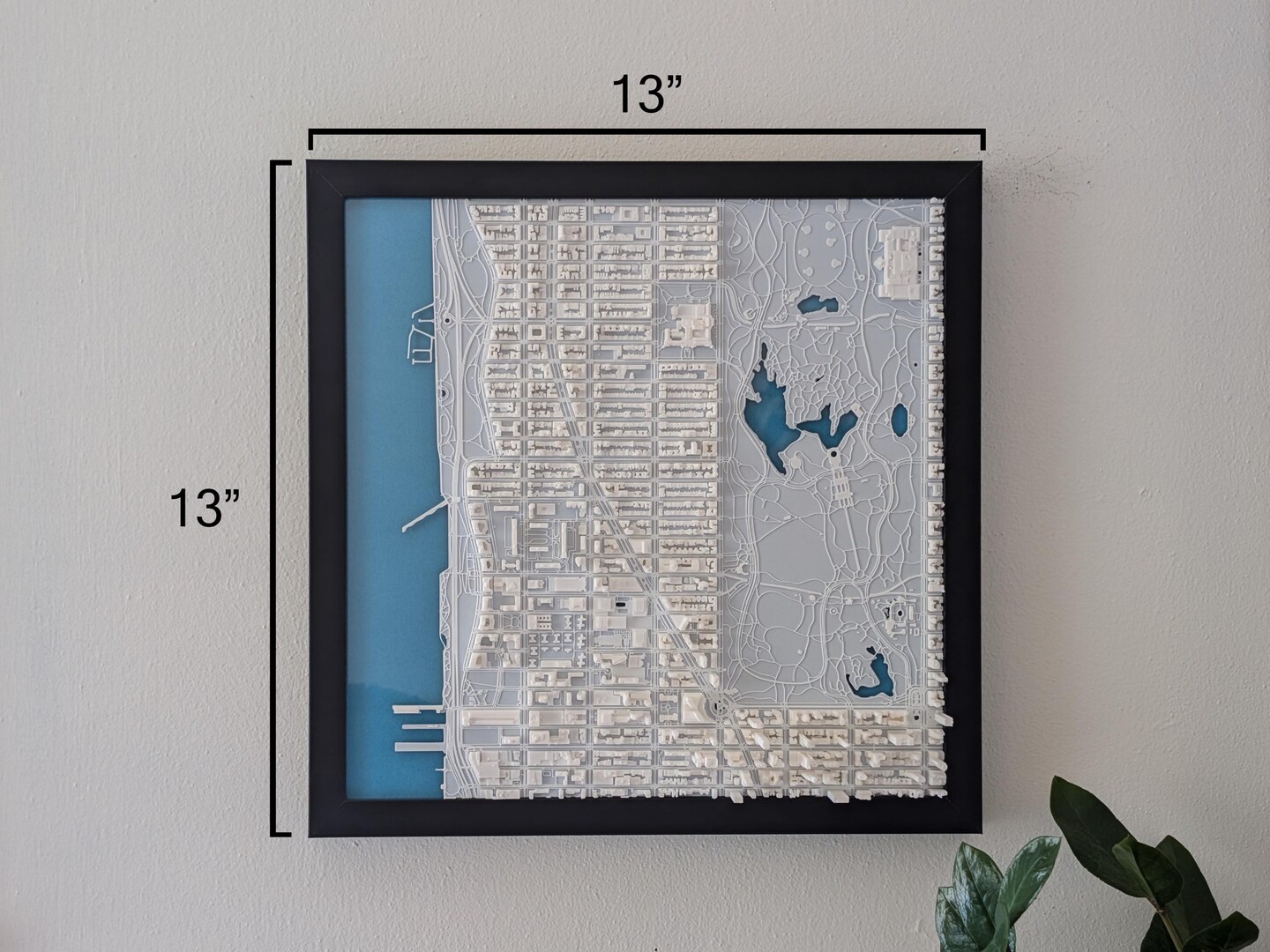 3D NYC Upper West Side South Half Map | Framed Upper West Side Art