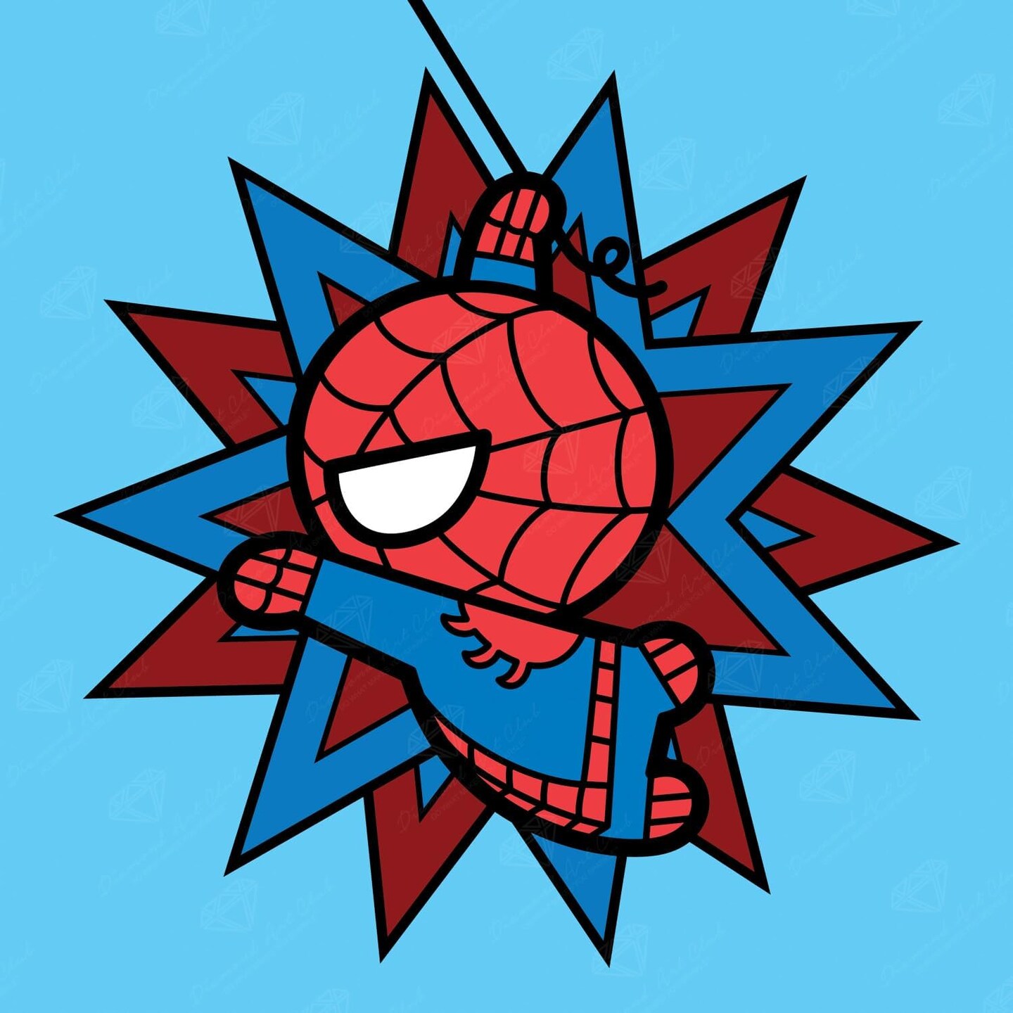 Spider-Man Canvas Diamond Painting Kit, Superhero Diamond Canvas, Round 5D Diamond Art for Adults and All Ages, 13&#x22; x 13&#x22; (32.8 x 32.8 cm)