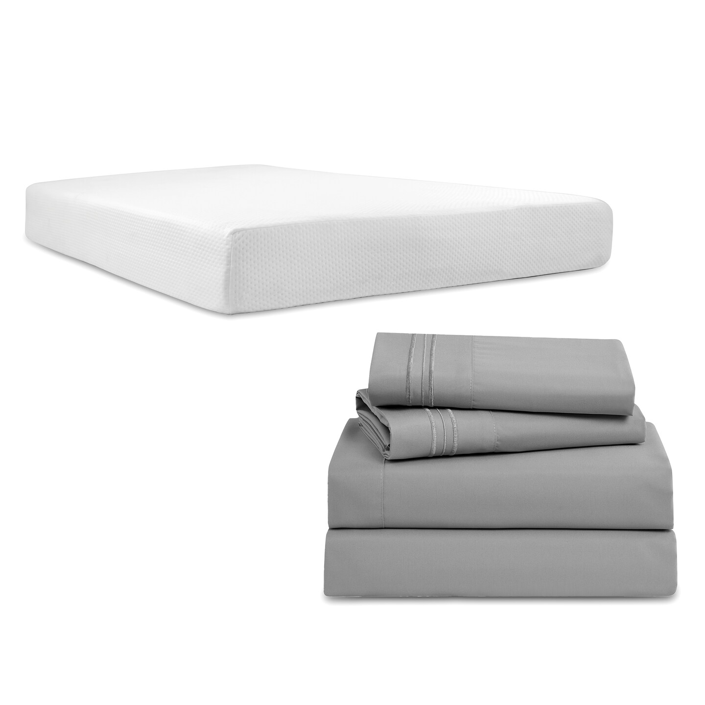 Nestl Green Tea Memory Foam Mattress with 4 Piece Deep Pocket Bed Sheets