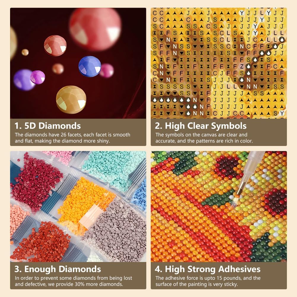 Orange Cat Diamond Art Painting Kits for Adults, Diamond Art Kits for Beginners, 5D DIY Full Drill Gem Craft for Home Decor Gift 12x16inch/30x40cm, Animal