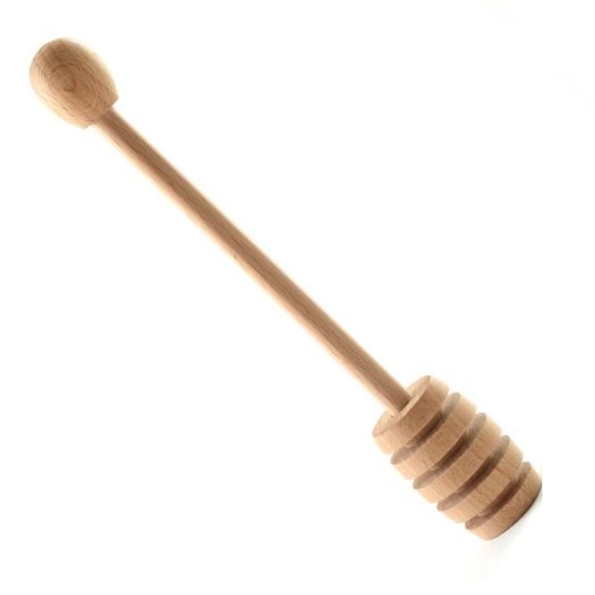 Norpro 6&#x22; Long Beechwood Honey Dipper / Syrup Drizzle Stick Dip Server