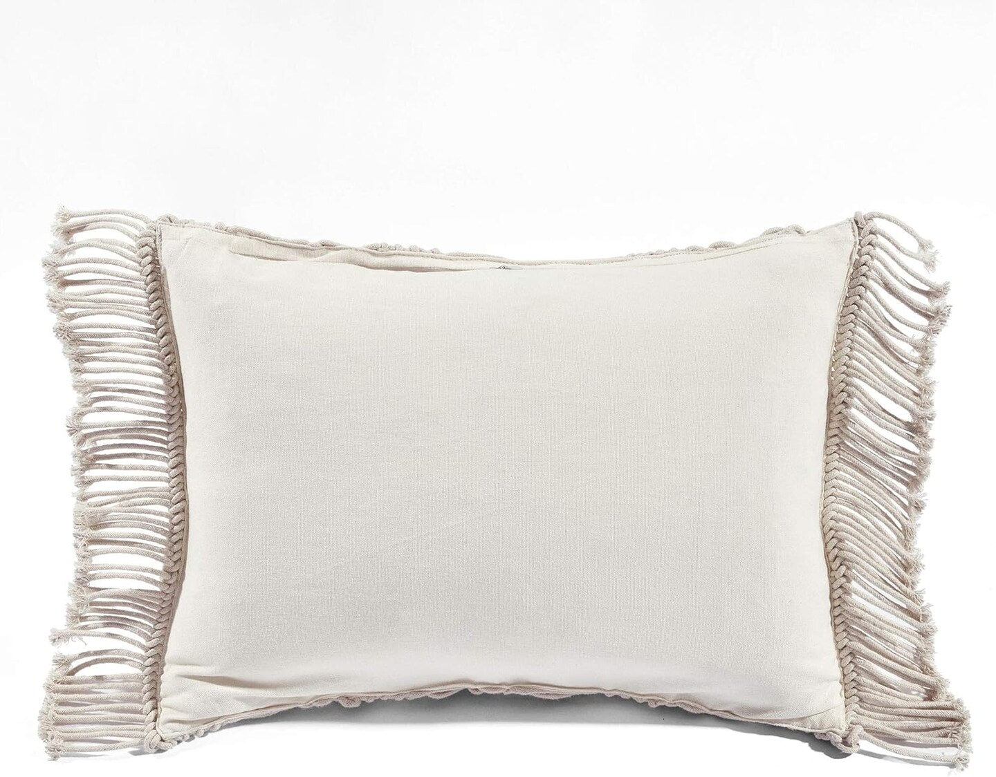 Macrame Decorative Throw Pillow Cover, 20" W x 13" L (Neutral)