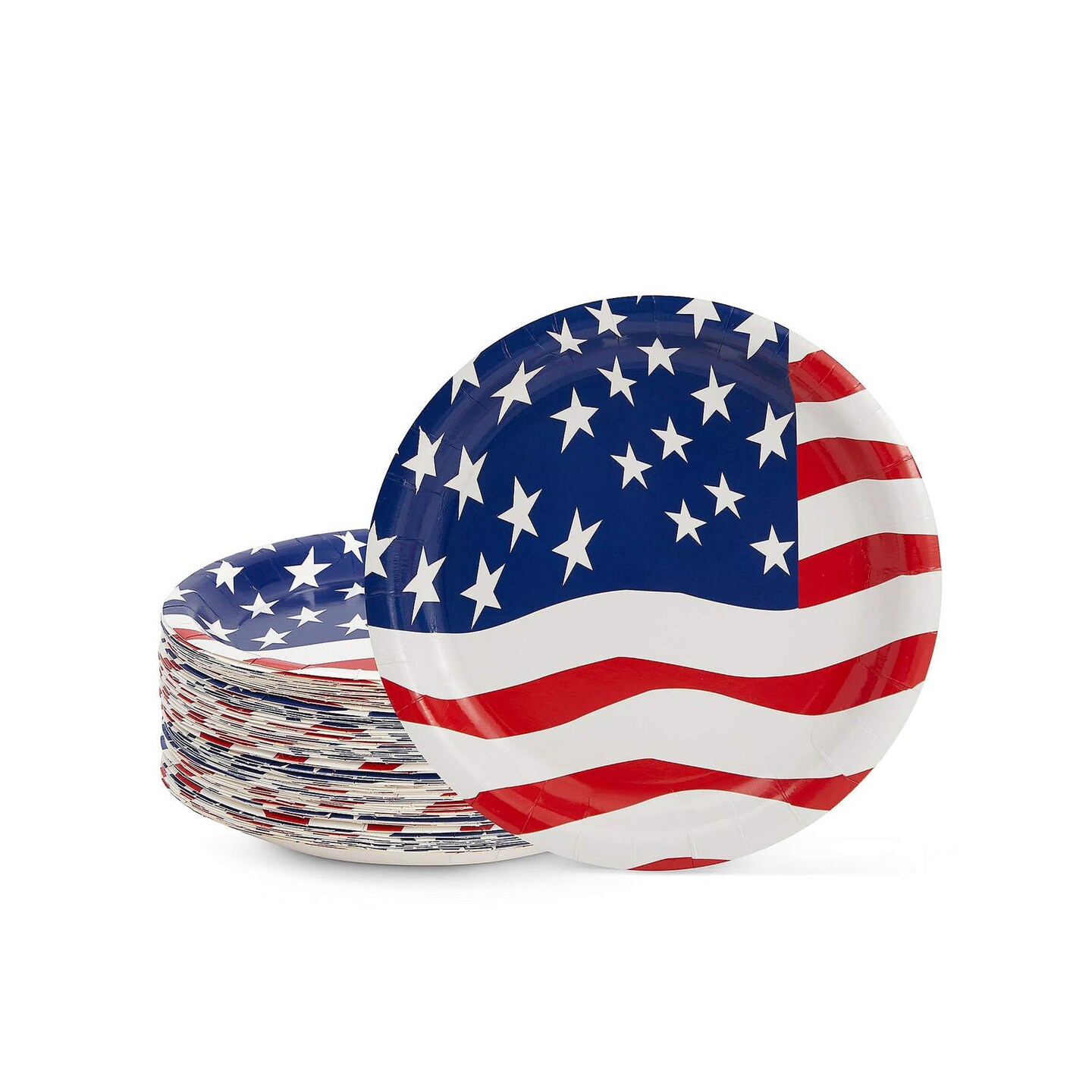 80 Pack 4th of July American Flag Plates 9&#x22;