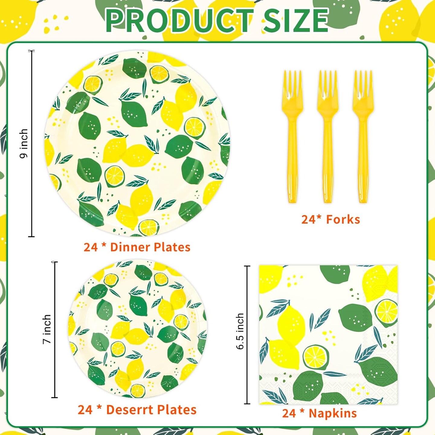 Lemon Party Decorations, Yellow Lemons Summer Party Supplies (Yellow)