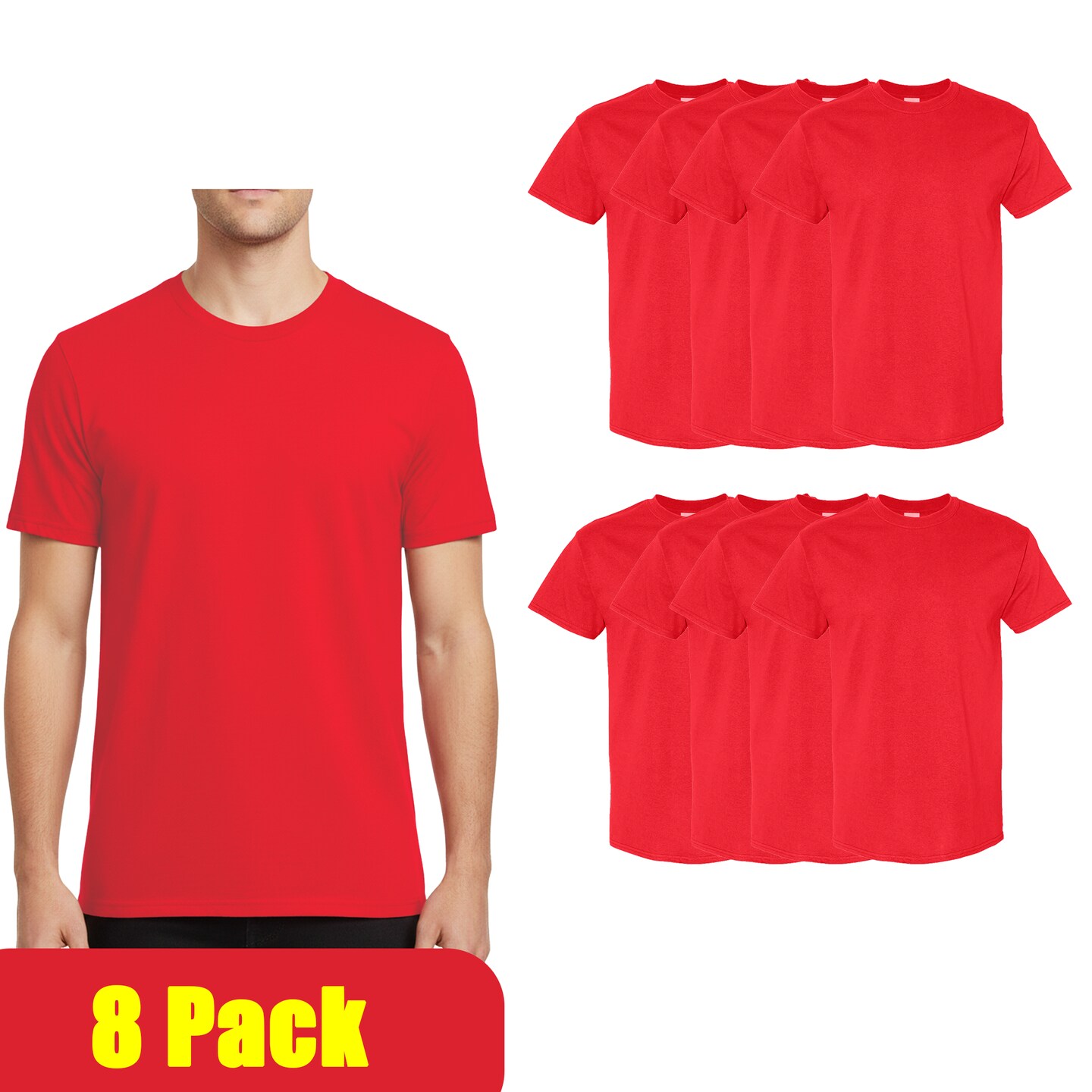 Gildan Unisex Heavy Cotton T-Shirts, Soft & Durable, 8-Pack, Ideal for Crafts & Custom Designs