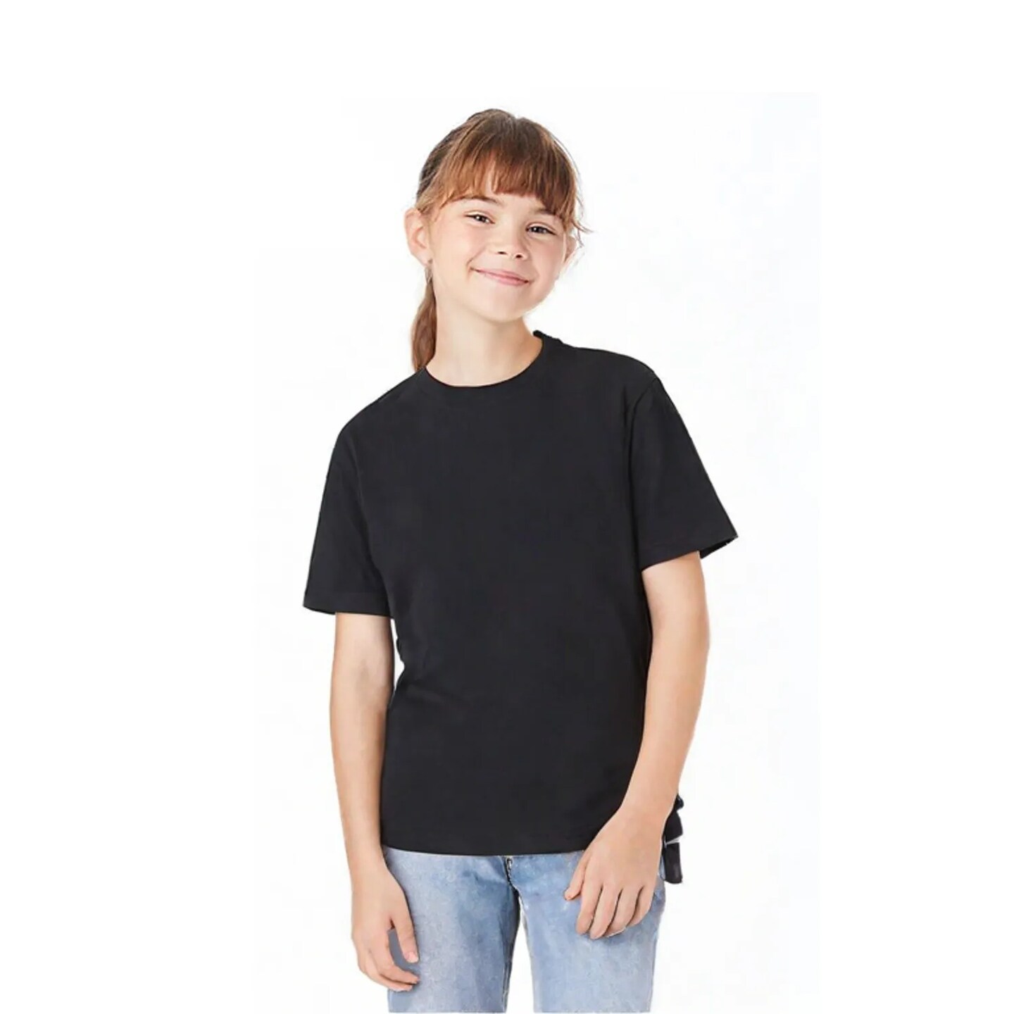 BELLA + CANVAS Youth 6 oz Heavyweight Crewneck Short Sleeve Durable Cotton T-Shirt for Everyday Wear