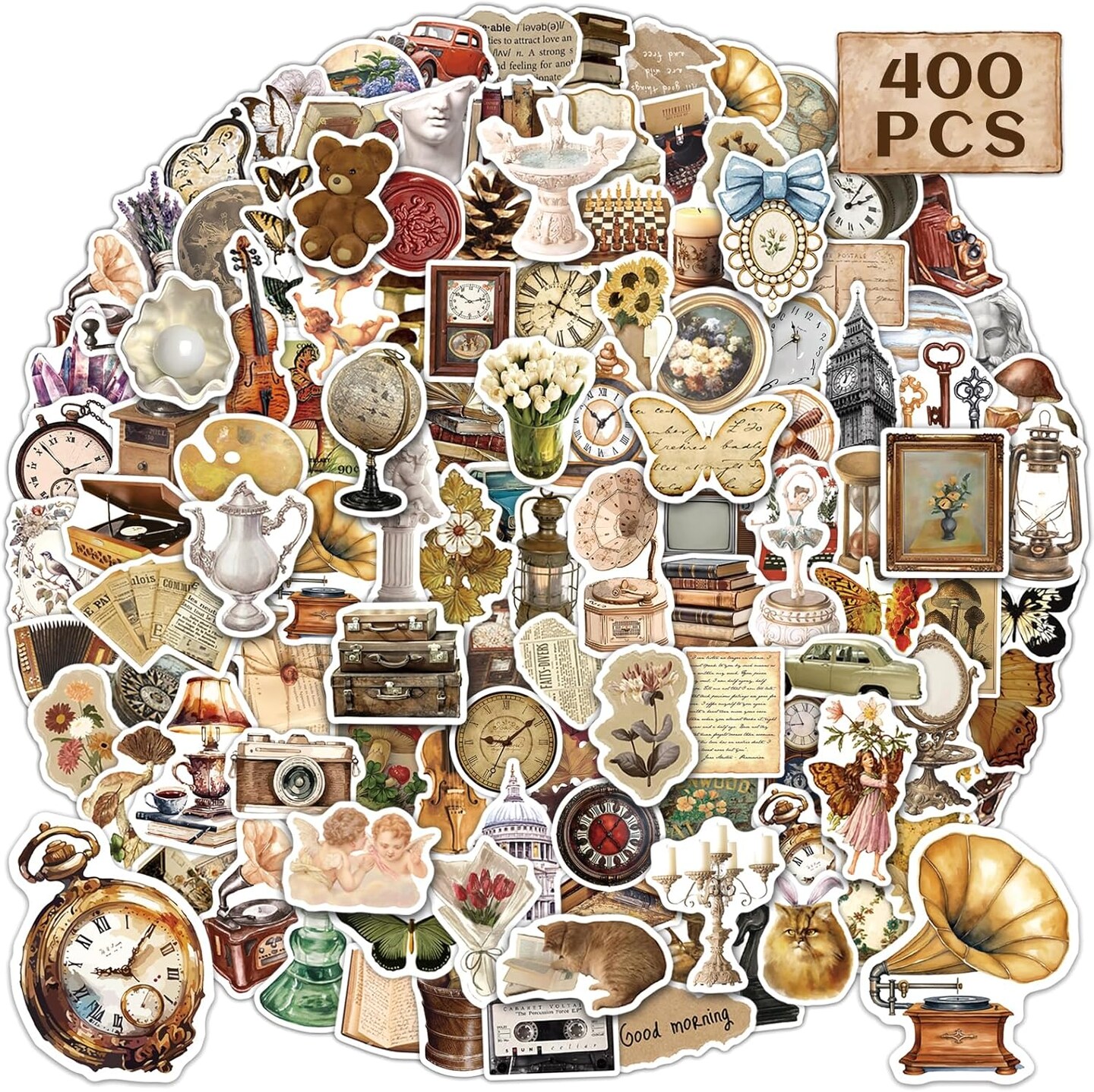 400 PCS - Vintage Retro Stickers