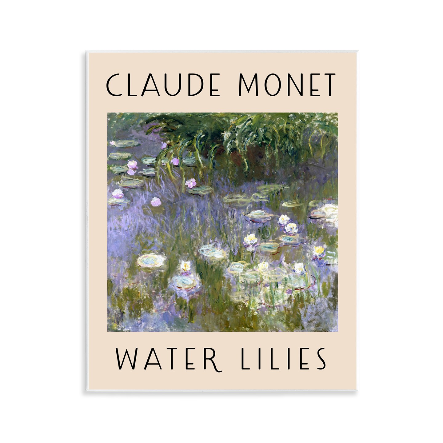 Stupell Industries Classic Monet Water Lilies Wall Plaque Art Design by Daphne Polselli