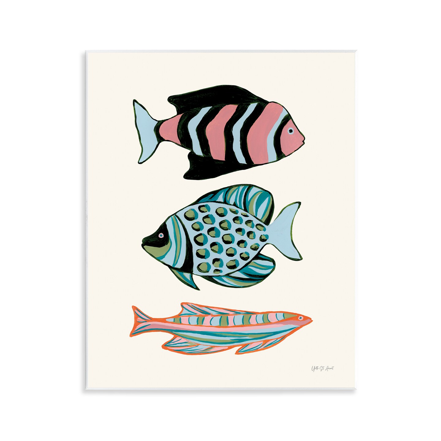 Stupell Industries Tropical Fish Trio Wall Plaque Art Design by Yvette St. Amant