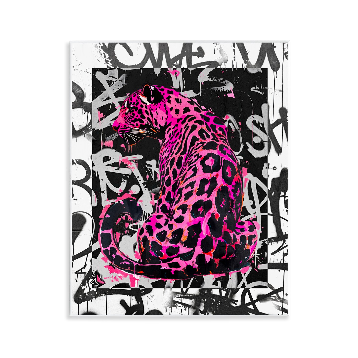 Stupell Industries Urban Graffiti Leopard Wall Plaque Art Design by Svetlana Aleynikova