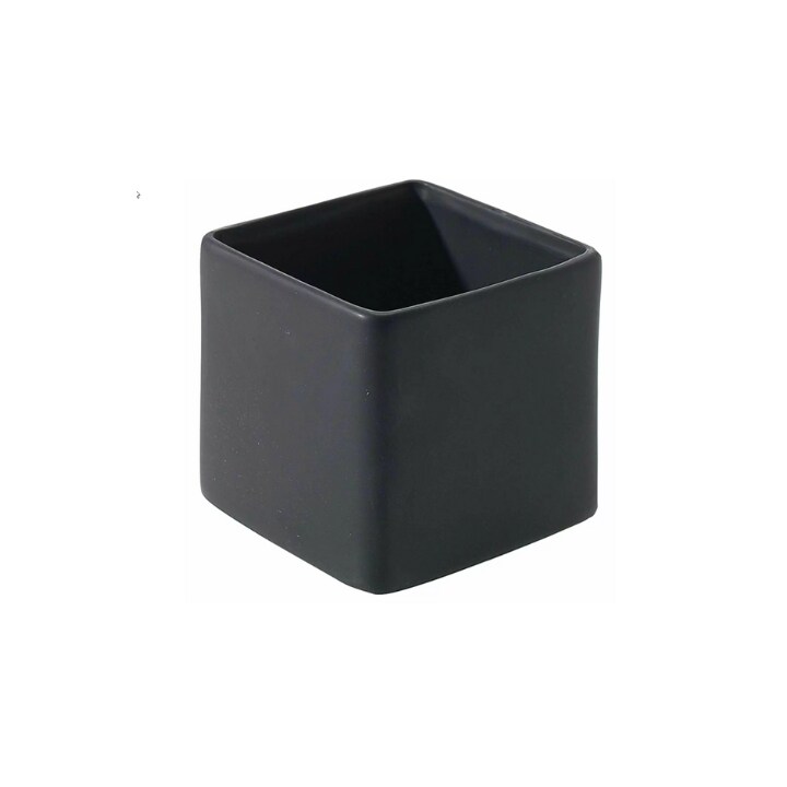 4.75&#x22; Square Matte Black Ceramic Vase &#x2013; Modern Floral Container for Centerpieces &#x26; Minimalist Home Decor-92170-56