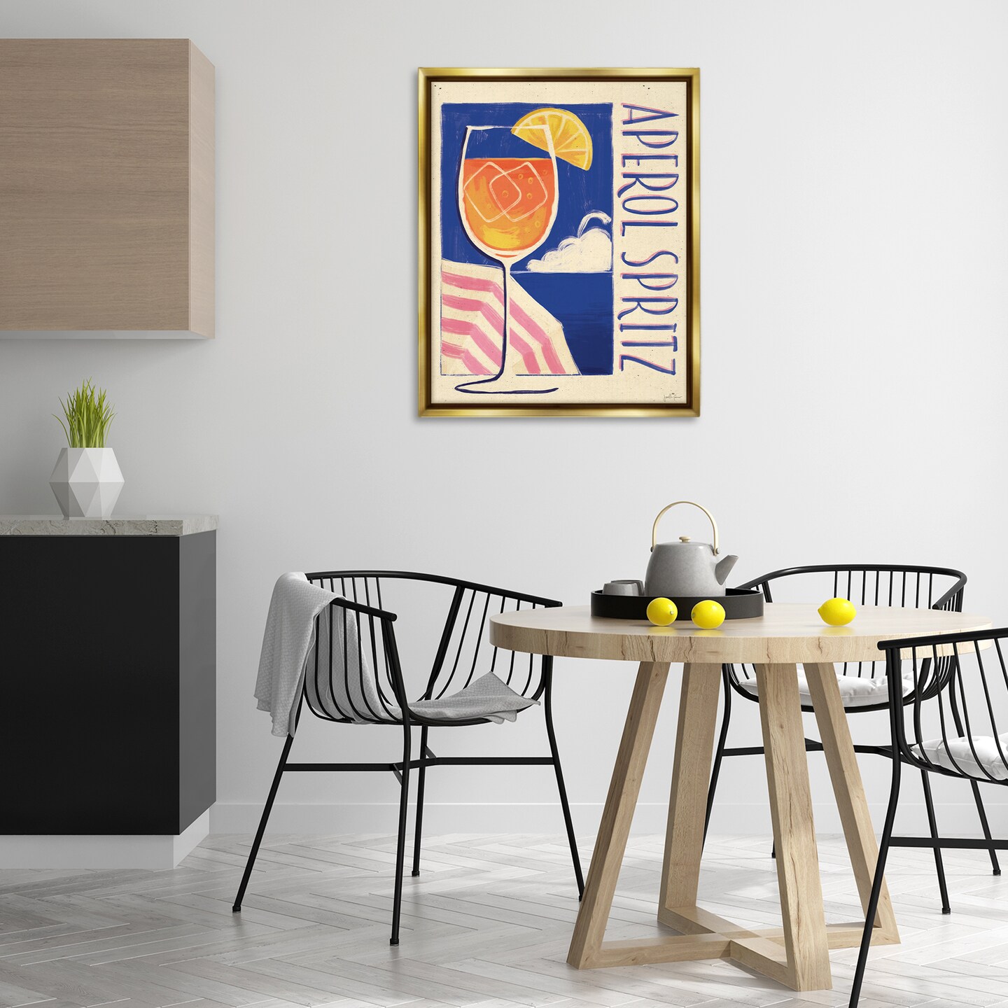 Stupell Industries Retro Aperol Spritz Floater Framed Canvas Wall Art Design by Janelle Penner