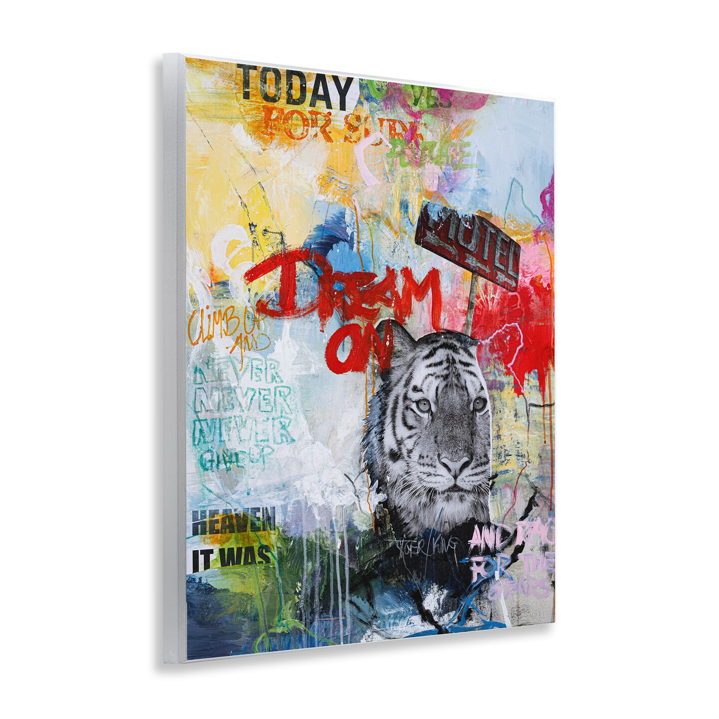 Stupell Industries Inspiring Graffiti &#x26; Tiger Wall Plaque Art Design by Design Fabrikken