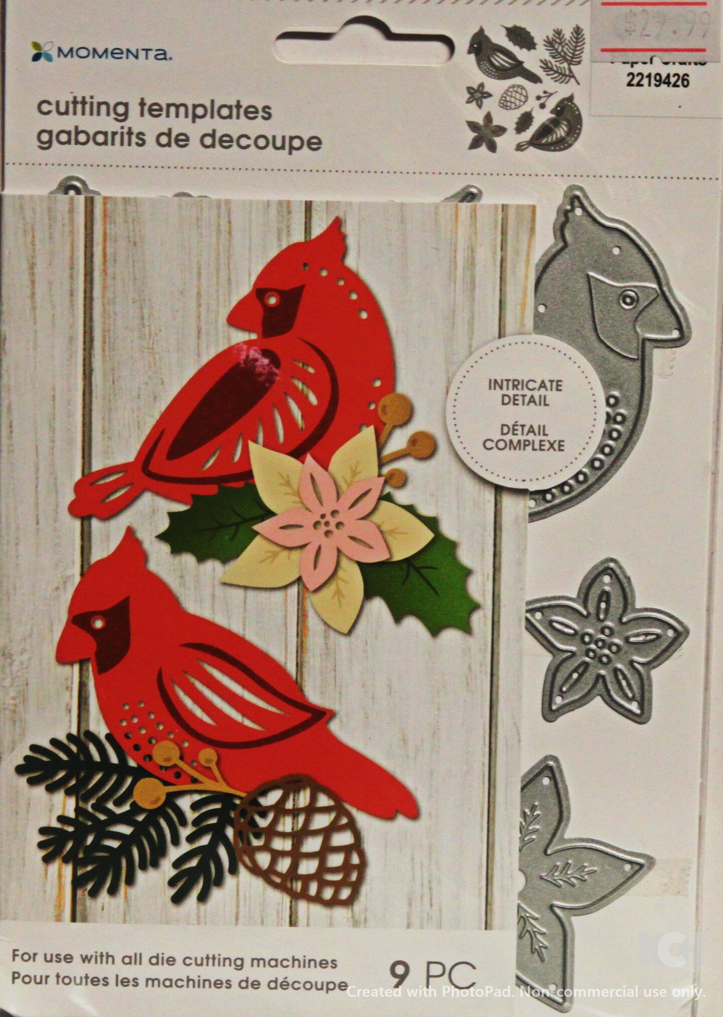 Momenta Cardinals Cutting Templates Dies Set-9 Pieces