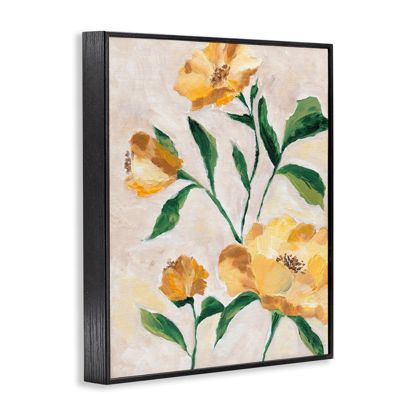 Stupell Industries Yellow Camellia Blossoms Framed Giclee Wall Art Design by Nikita Jariwala