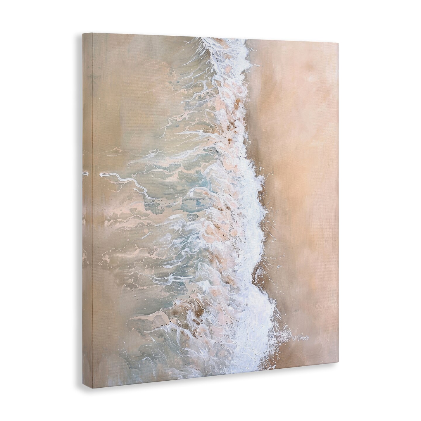 Stupell Industries Neutral Coast Wave Crash Canvas Wall Art Design by Petal Prints Design