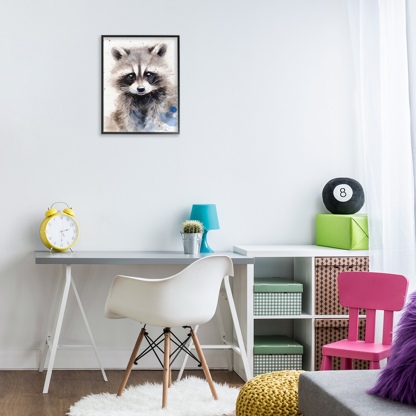 Stupell Industries Woodland Nursery Raccoon Framed Giclee Wall Art Design by Franklyn Gregory