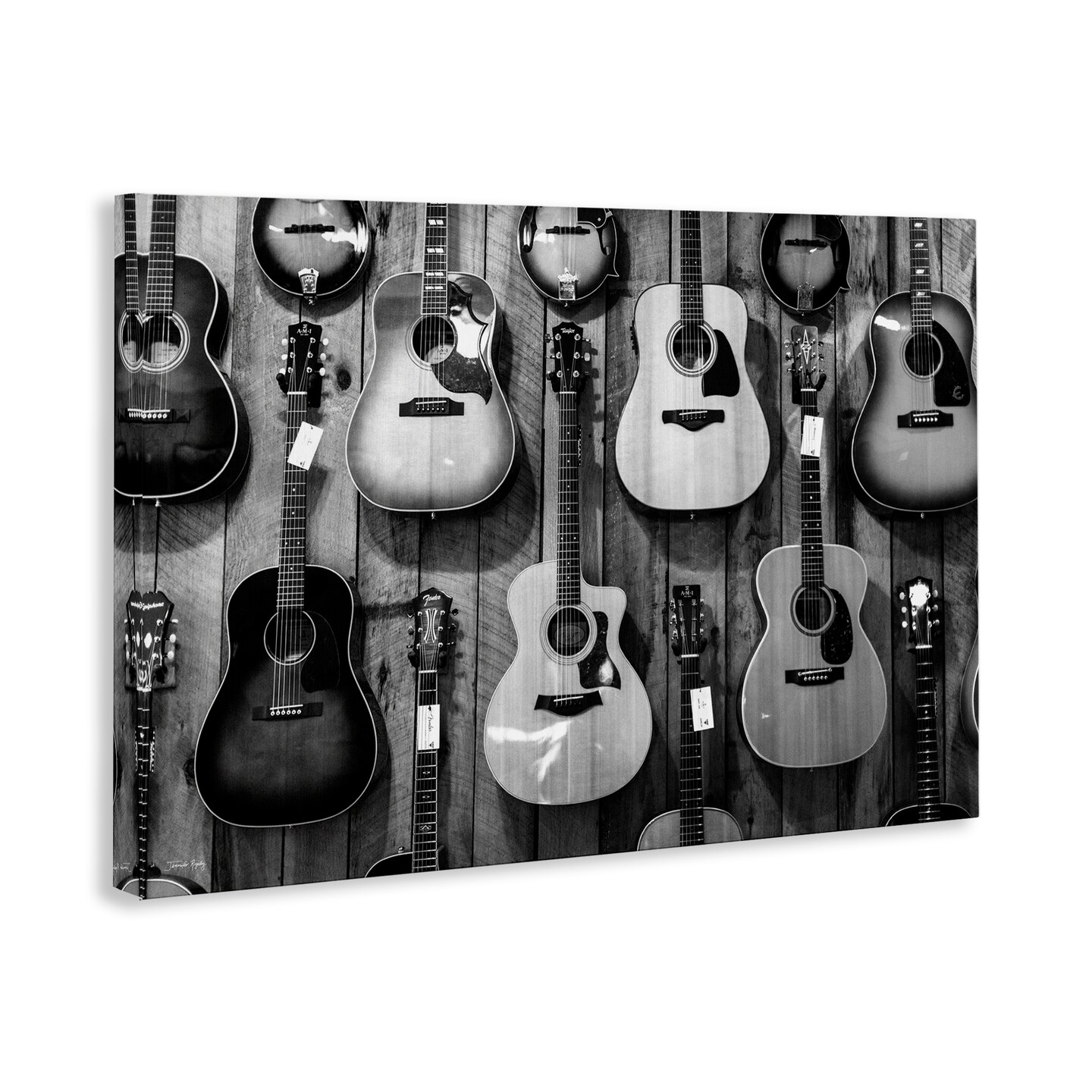 Stupell Industries Acoustic Guitars Hanging Canvas Wall Art Design by Jennifer Rigsby