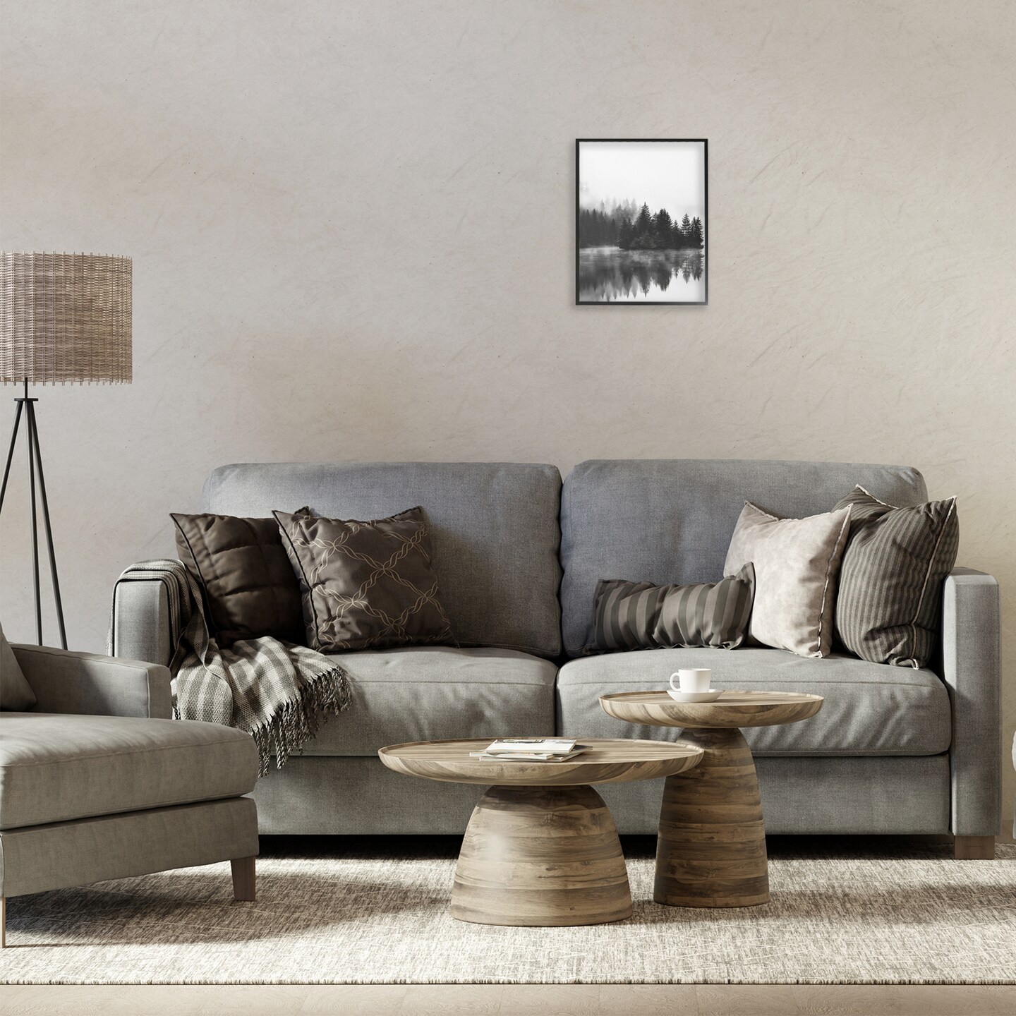 Stupell Industries Dark Tree Reflections Framed Giclee Wall Art Design by Petal Prints Design