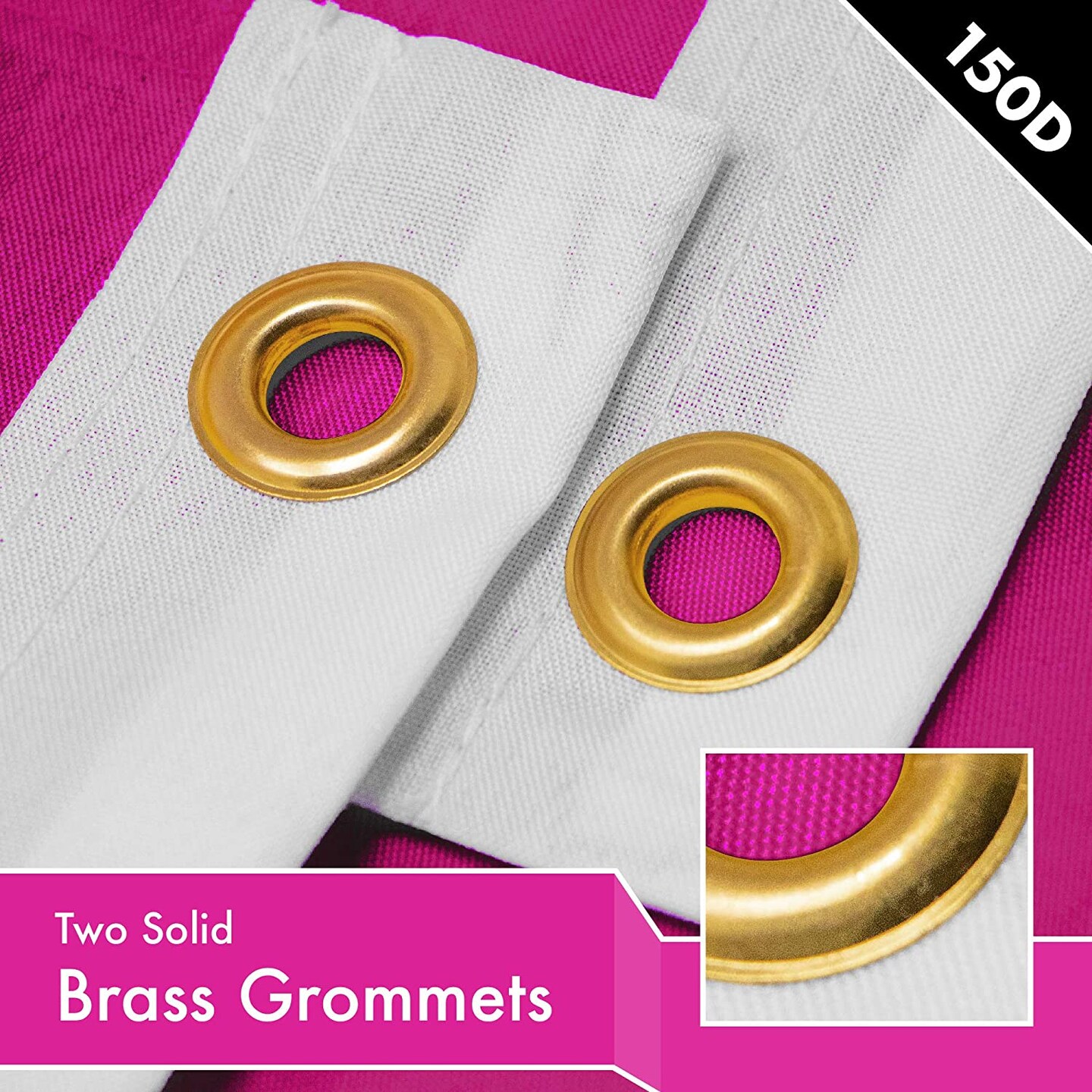 G128 Solid Pink Color Flag | 3x5 feet | Printed 150D, Indoor/Outdoor, Vibrant Colors, Brass Grommets, Quality Polyester, Much Thicker More Durable Than 100D 75D Polyester