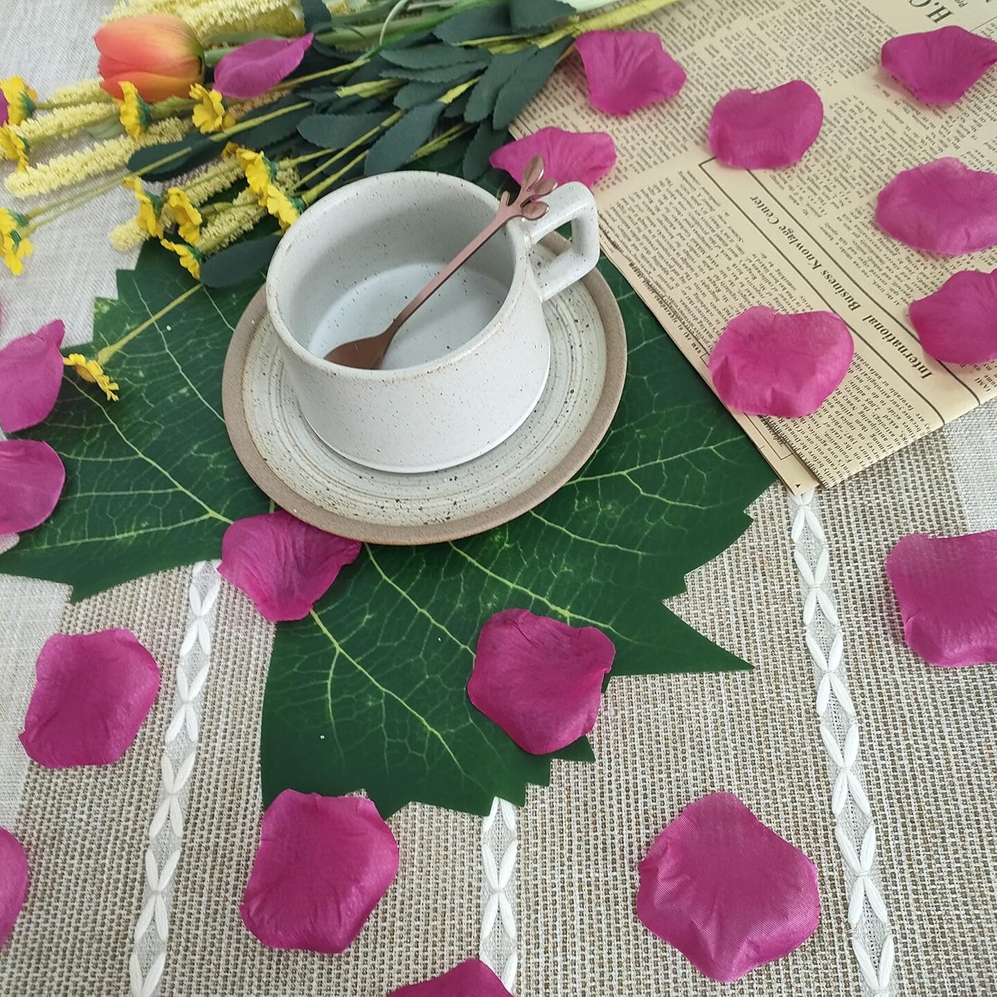 Faux Silk Rose Petals,5000 Pcs Purple Pink Rose Petals for Romantic Hight for Her Set,2.3''Fake Flower Pedals for Wedding Valentine's Day Decorations