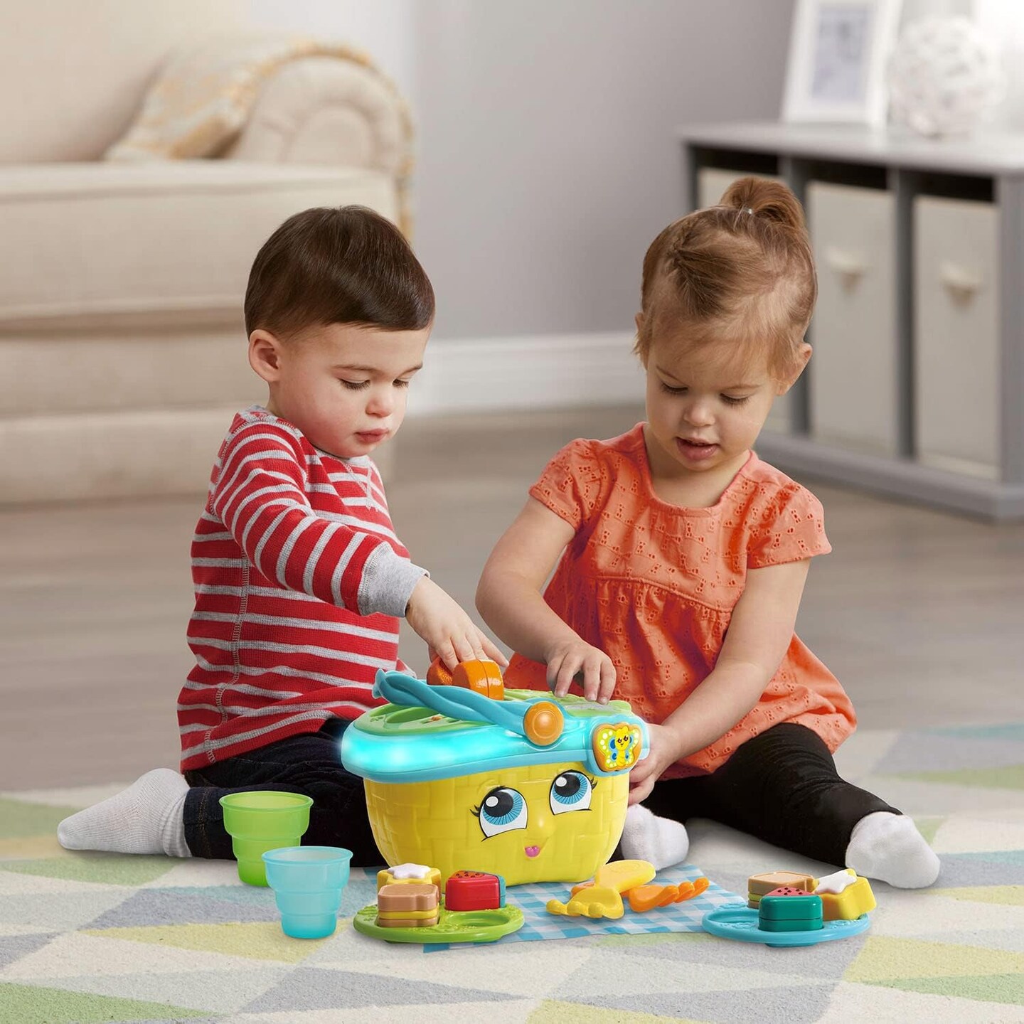 Shapes and Sharing Picnic Basket (Frustration Free Packaging), Yellow